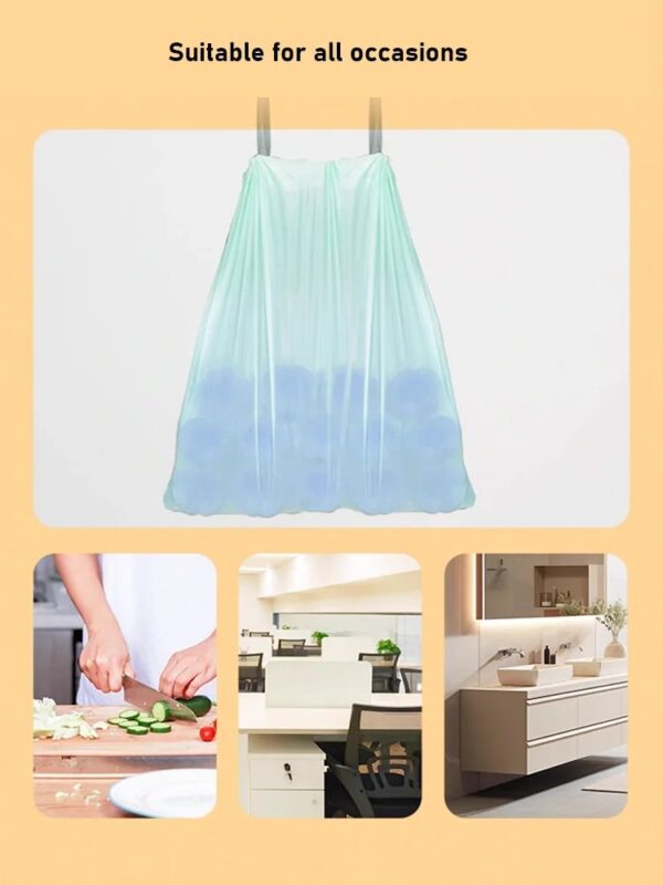 Eco-friendly Corn Starch Based Biodegradable and Compostable Trash Bags with Drawstring, 45L, Pack of 30 - Image 3