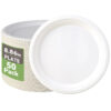 50-Pack 22.5cm Round Paper Plates - Eco-Friendly Bagasse Disposable Plates for BBQ, Parties, Dinner, and Picnics