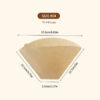 100 Pack Chlorine Free Food Grade Unbleached Natural Brown Coffee Filter Paper - Image 2