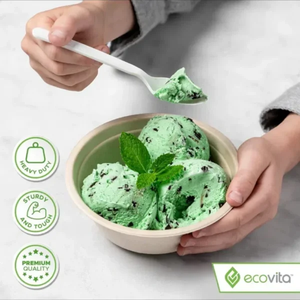 Biodegradable and Compostable Disposable Cutlery Set with PLA, 50 Pack of 6inch Knives, Forks, Spoons and Soup Spoons - Image 4