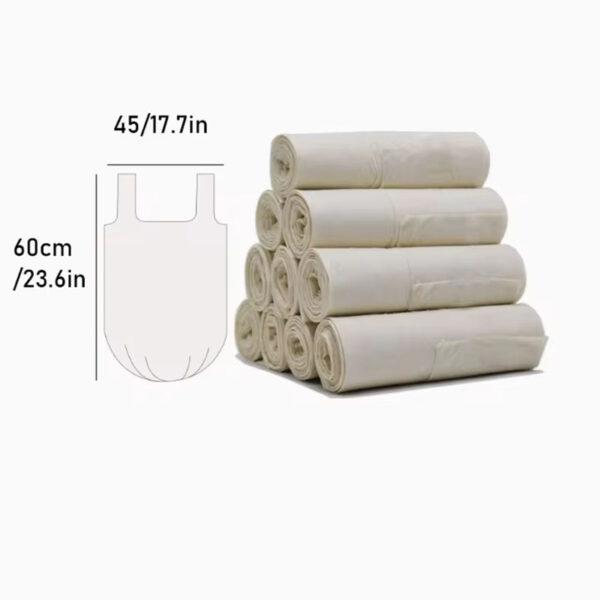 Eco-Friendly Corn Starch Based Biodegradable Garbage Bags - 20L White Vest Style 10 Rolls/100 Bags